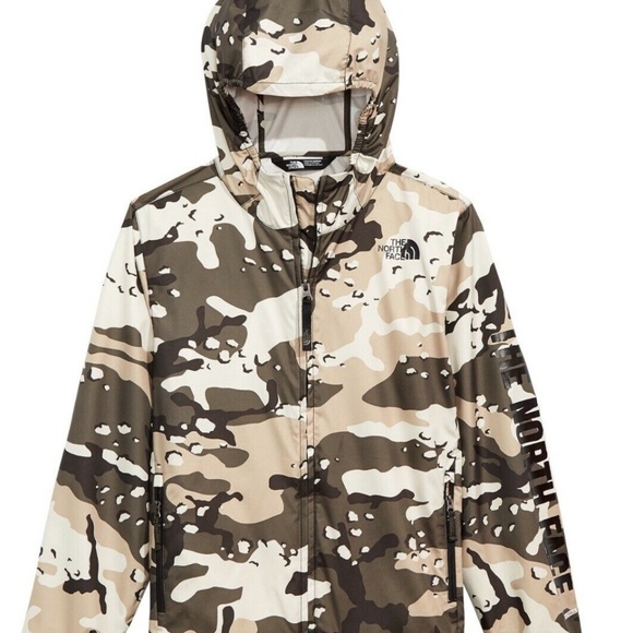 the north face camo windbreaker